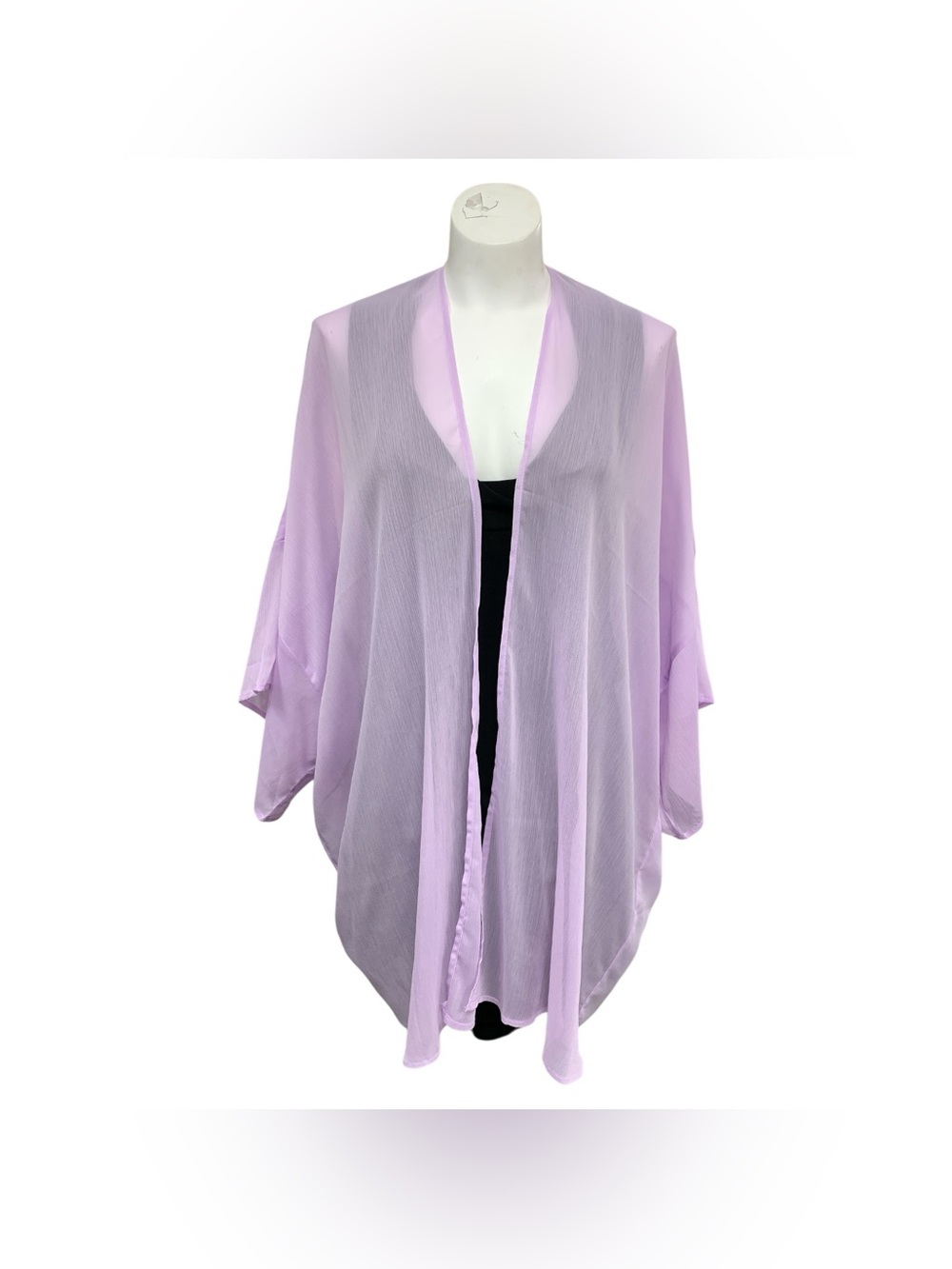 Bluenotes NWT Lavender Sheer Open Front Kimono Size O/S